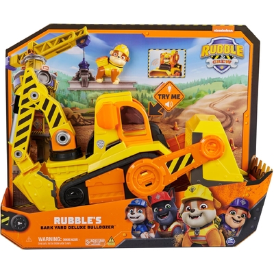 Paw Patrol Rubble & Crew Rubble's Bark Yard Deluxe Bulldozer