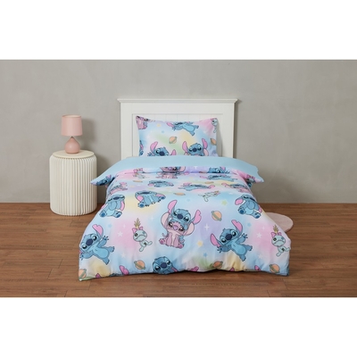 Disney Stitch Quilt Cover Set -Single Bed Pink