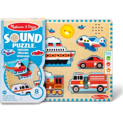 Melissa & Doug Vehicles Sound Puzzle 8 PIeces 