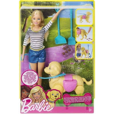 Barbie Walk and Potty Pup with Blonde Doll