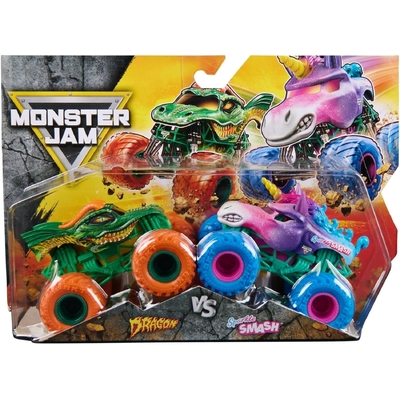 Monster Jam Dragon Vs Sparkle Smash 1:64 Scale 2 Pack