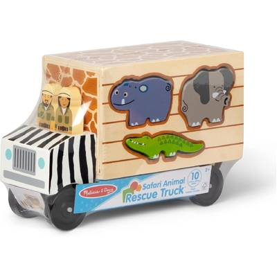 Melissa & Doug Safari Animal Rescue Truck Wooden Play Set (73173)