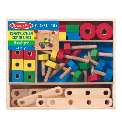 Melissa & Doug Wooden Construction Set in a Box 48 pieces 