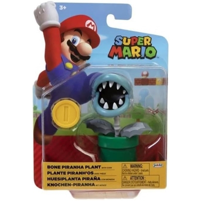 Super Mario 4" Bone Piranha Plant Action Figure (Wave 47)