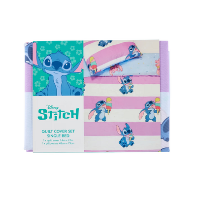 Disney Stitch Cotton Quilt Cover Set -Single Bed Ice Cream