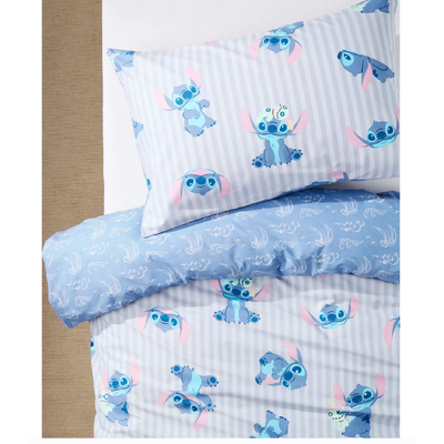 Disney Stitch Cotton Reversible Quilt Cover Set -Single Bed Blue