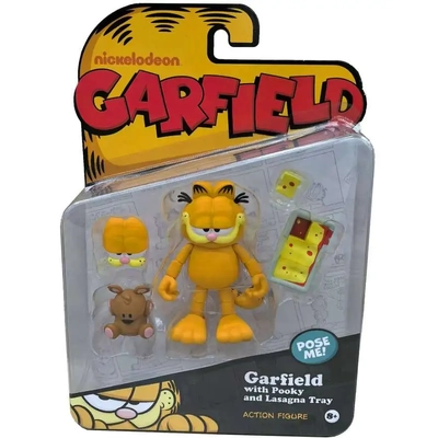 Garfield with Pooky and Lasagna Tray 4" Articulated Figure