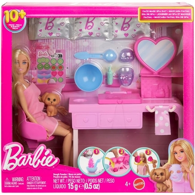 Barbie Face Mask Spa Day Playset Blonde Doll HYV31