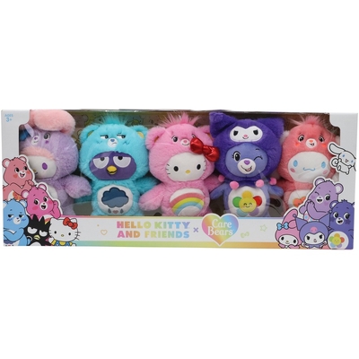 Care Bears X Hello Kitty and Friends Sanrio Collab 25cm Plush 5 Pack
