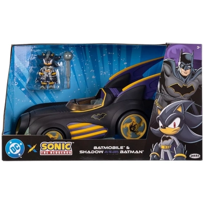 Sonic The Hedgehog X DC Shadow as Batman 5" Figure with Batmobile