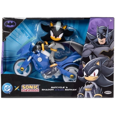 Sonic The Hedgehog X DC Shadow as Batman 5" Figure with Batcycle