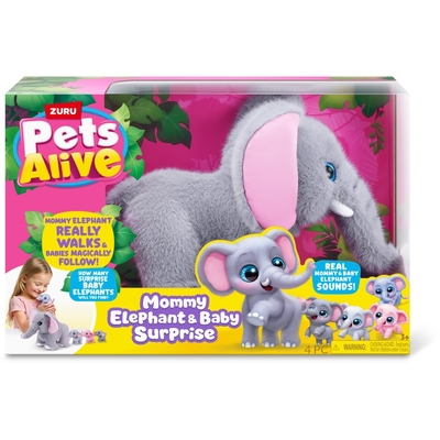 Zuru Pets Alive Mommy Elephant and Baby Surprise Interactive Toy
