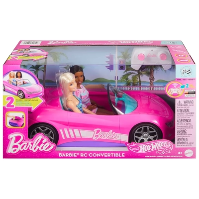 Hot Wheels RC Barbie Convertible 2 Dolls JJT78