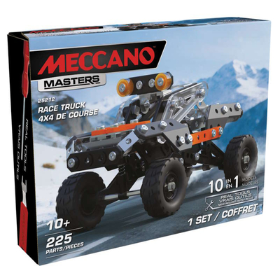 Meccano Masters 10 Model Set Race Truck 4x4 S.T.E.A.M Building Kit, 225 Parts