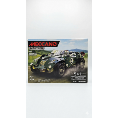Meccano Masters 5-in-1 Roadster Car S.T.E.A.M Building Kit, 174 Parts