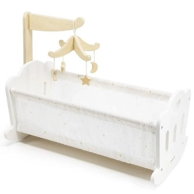 PolarB Wooden Doll Cradle Bed 