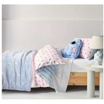 Disney Stitch Australian Cotton Reversible Quilt Cover Set - Double Bed