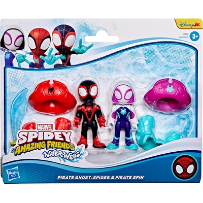 Marvel Spidey and His Amazing Friends Water-Webs Pirate Ghost-Spider and Pirate Spin 2 Pack 3 Inch Figure