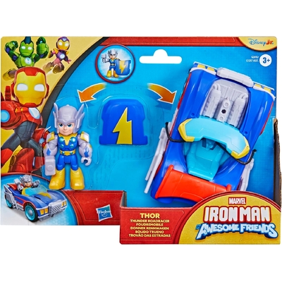 Marvel Iron Man and his Awesome Friends Thor Thunder Roadracer Action Figure & Toy Vehicle