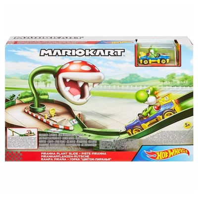 Hot Wheels Mario Kart Piranha Plant Slide Trackset with Yoshi