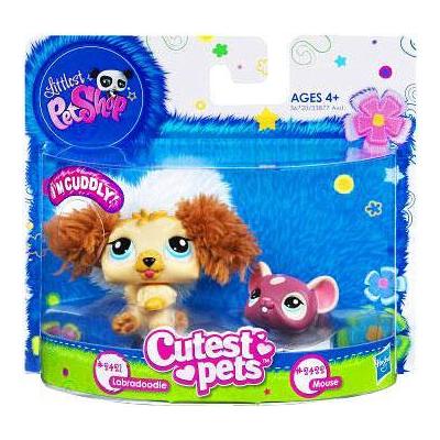 LPS Littlest Pet Shop Cutest Pets Labradoodle #2421 Mouse #2422 (Slight Damage)