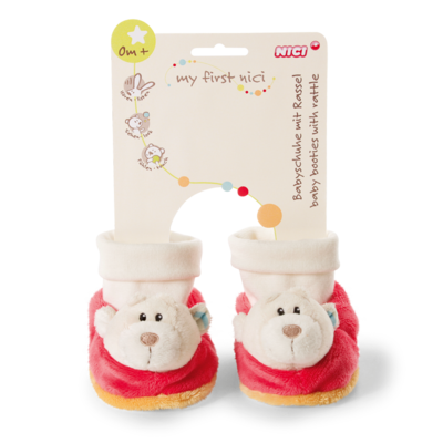 My First Nici Baby booties Bear with rattle plush