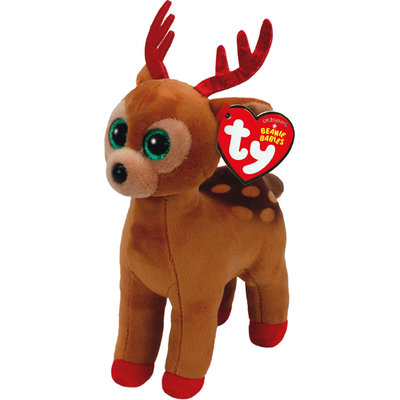 Ty Beanie Boos Regular 6" - Xmas Tinsel the Brown Reindeer Plush