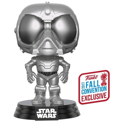 Funko Pop Star Wars Rogue One Death Star Droid Chrome NYCC 2017 #188 Vinyl Figure