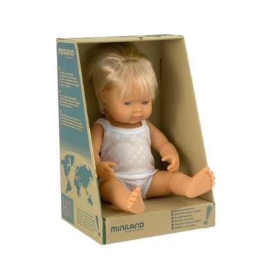 Miniland Educational Baby Doll Caucasian Boy 38cm