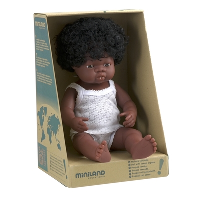 Miniland Educational Baby Doll African Girl 38cm
