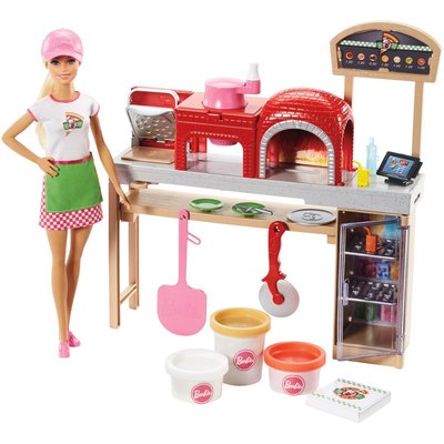 Barbie Pizza Chef Doll and Playset, Blonde 