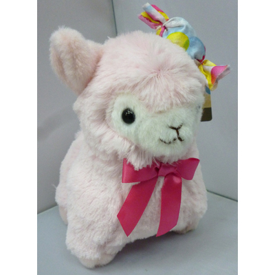 Alpaca Plush Doll 7 Inches Pink Candy