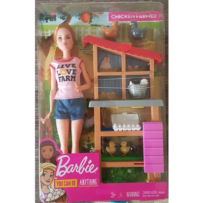 barbie chicken farmer doll & playset