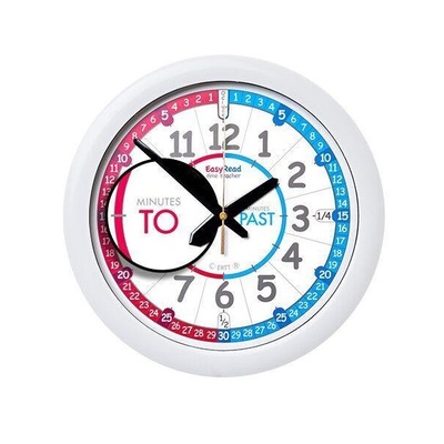 Ertt Easy Read Time Teacher Wall Clock -Red/Blue