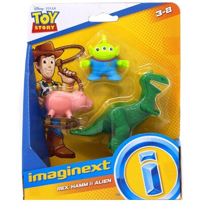 Toy Story 4 Imaginext Basic Figure 2 Pack Rex, Hamm + Alien