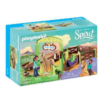 Playmobil Spirit Riding Free Pru & Chica Linda with Horse Stall 59pc