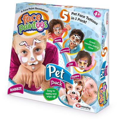 Face Paintoos Single Theme Pack Temporary Paint Tattoos [Pack: Pet Pack]