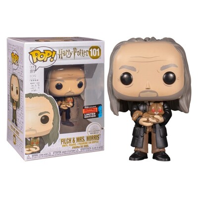 Funko Pop! Harry Potter Filch & Mrs. Norris NYCC 2019 Limited Edition #101 Vinyl Figure