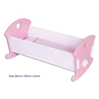Fun Factory Wooden Doll Cradle / Cot Bed including Bedding