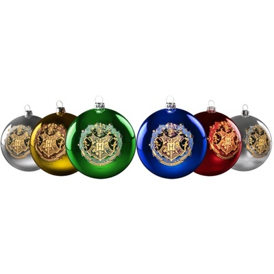 Harry Potter Crest Christmas Bauble Ornaments (Set of 6)