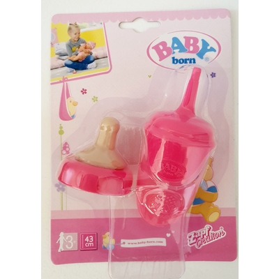 Zapf Creation Baby Born Doll Bottle with Cap Neon Colours  [Colour: Pink]