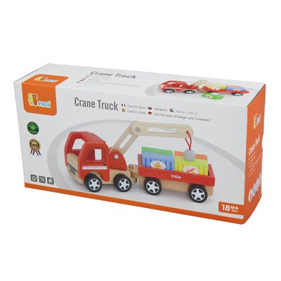 Viga Wooden Educational Toys Crane Truck with Magnetic Blocks