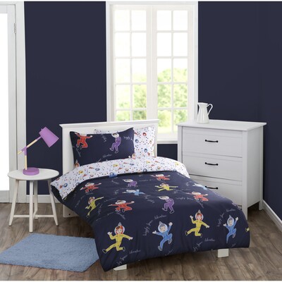 The Wiggles In Space Single Quilt Cover Set Blue