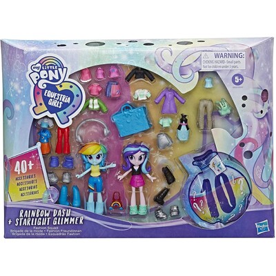 My Little Pony Equestria Girls Fashion Squad Rainbow Dash and Starlight Glimmer Mini Doll Set Toy