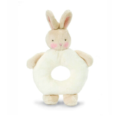 Bunnies By The Bay Bunny Ring Rattle [Colour: White]