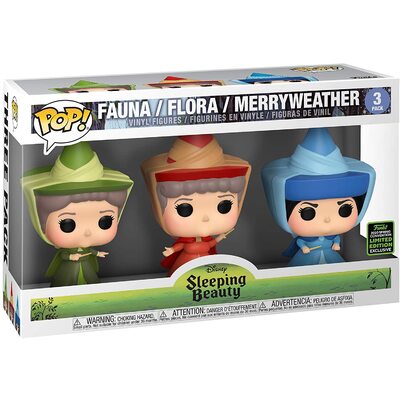 Funko Pop Disney Sleeping Beauty Fauna, Flora & Merryweather Fairies ECCC 2020 3 Pack