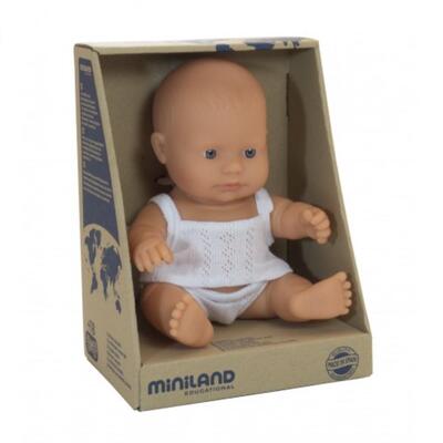 Miniland Educational Baby Doll Caucasian Boy, 21cm
