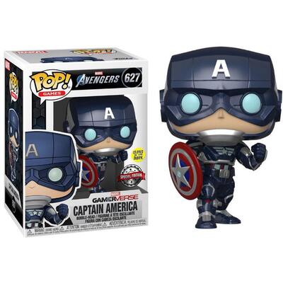 Funko POP Marvel Avengers Gamerverse Captain America Glow #627 Vinyl Figure