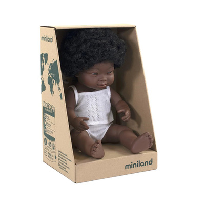 Miniland Educational Baby Doll African Down Syndrome Girl 38 cm