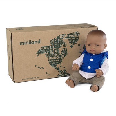 Miniland Doll 32cm Latin Boy and Outfit Boxed Set 31037